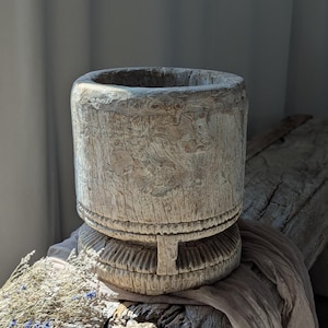 Antique primitive rustic large plant holder/ wooden planter