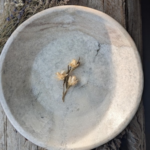 Large vintage rustic marble stone bowl