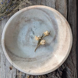 Large vintage rustic marble stone bowl