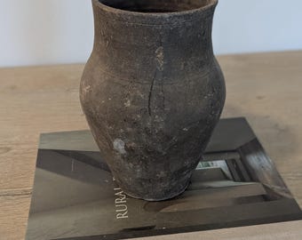 ヴィンテージトルコオリーブ瓶/アヴァノス花瓶/アンティークテラコッタ