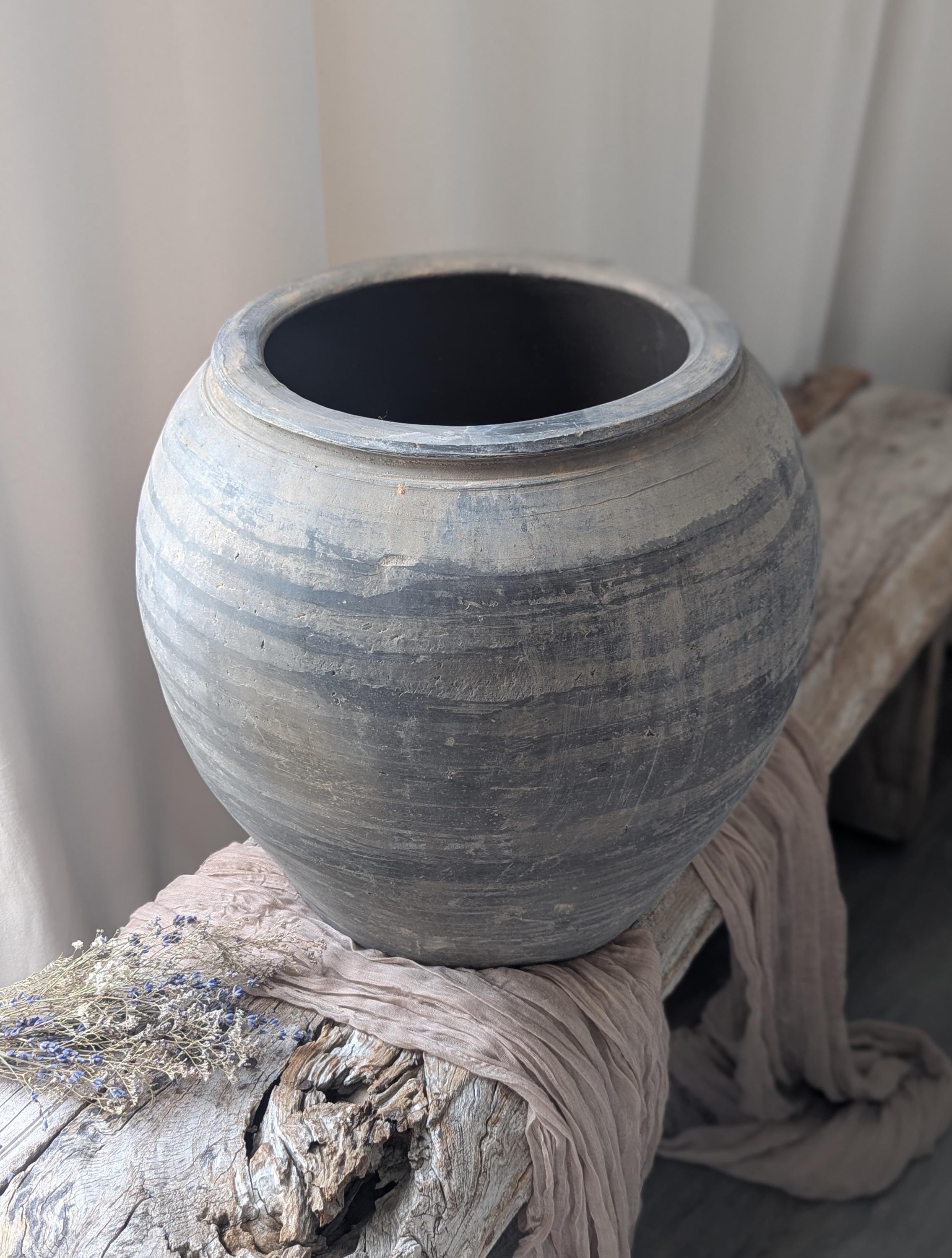 Vaso in argilla vintage extra large - Vaso in ulivo
