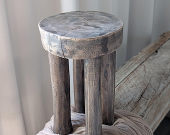 丸型ミニセヌフォスツール｜ヴィンテージアフリカンウッドライザー
