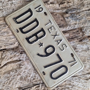 Vintage 1971 Texas license plate