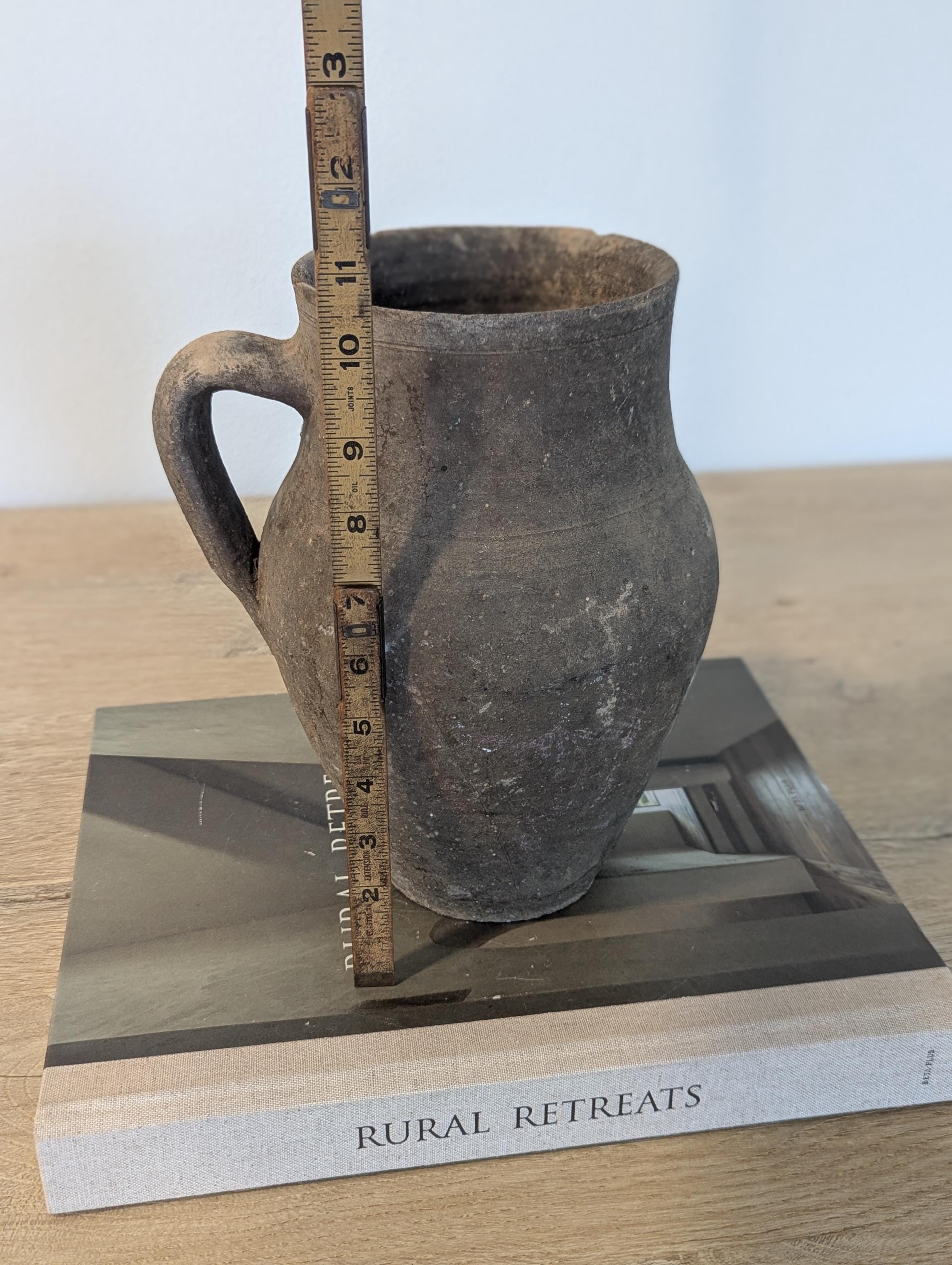 ヴィンテージトルコオリーブ瓶/アヴァノス花瓶/アンティークテラコッタ