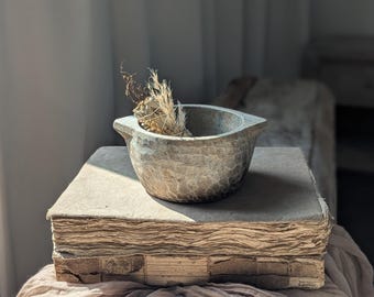 Small vintage stone Kundi bowl
