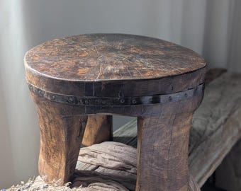 ヴィンテージナガ木製スツール/木製サイドテーブル - Etsy 日本
