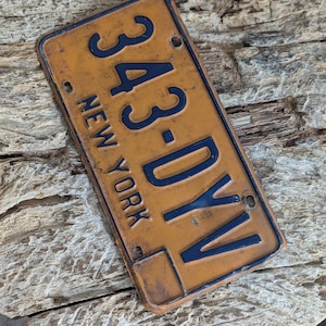 Vintage New York license plate
