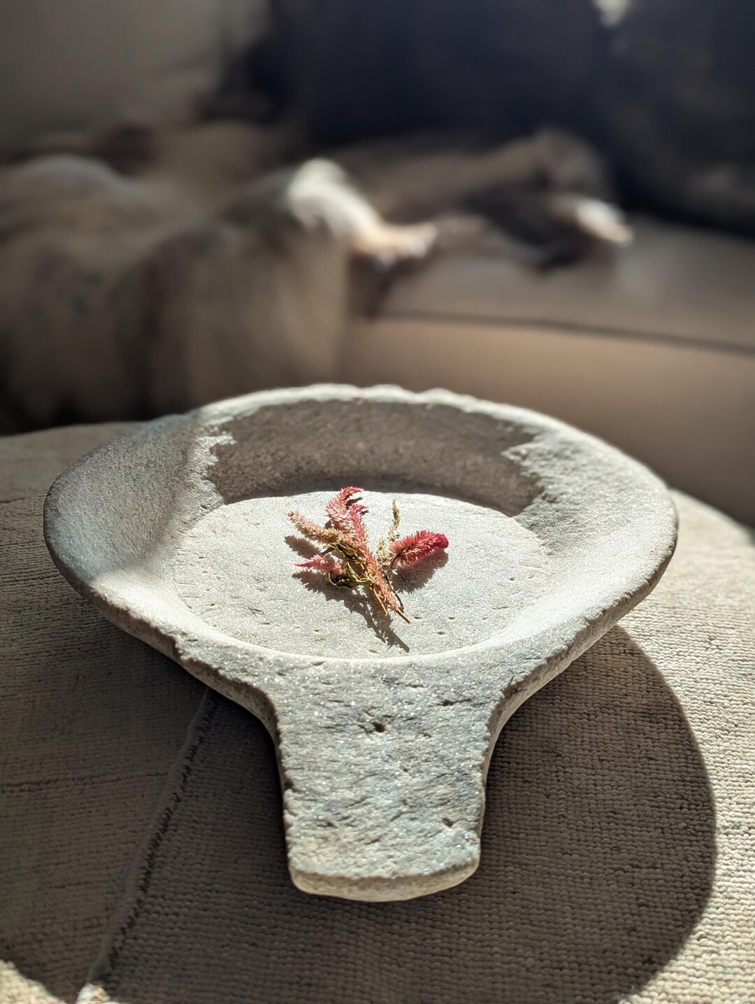Large Antique Stone Parat Tray (with Handle) - Etsy