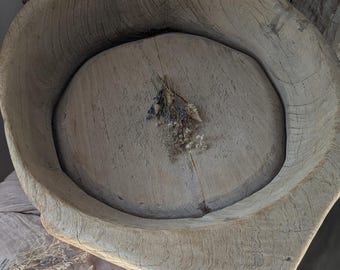 Vintage rustic dough bowl/ wooden parat bowl