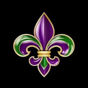 Impresión digital Mardi Gras Fleur de Lis