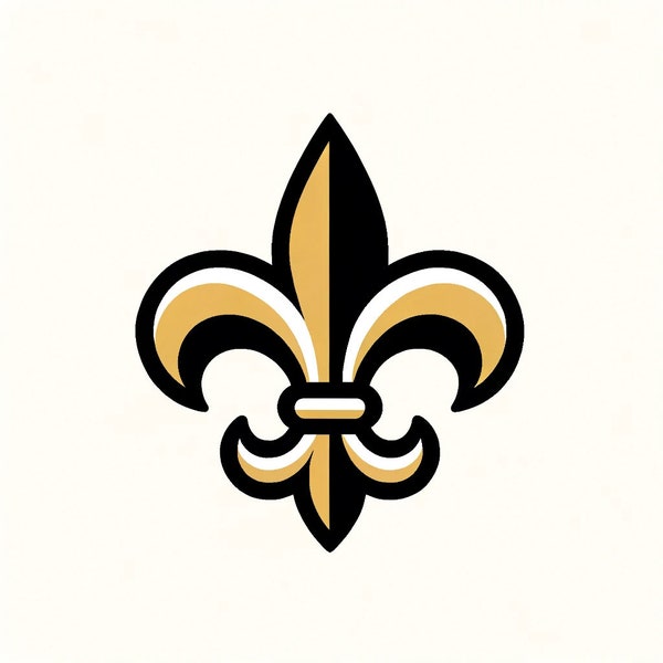 Black and Gold Fleur de Lis Digital Print