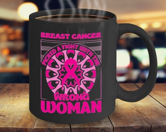 Large Breast Cancer Mug, Cancer Warrior, Cancer Survivor Gift, Breast Cancer Gifts for Women After Surgery, Breast Cancer Gifts