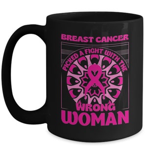 Large Breast Cancer Mug, Cancer Warrior, Cancer Survivor Gift, Breast Cancer Gifts for Women After Surgery, Breast Cancer Gifts image 4