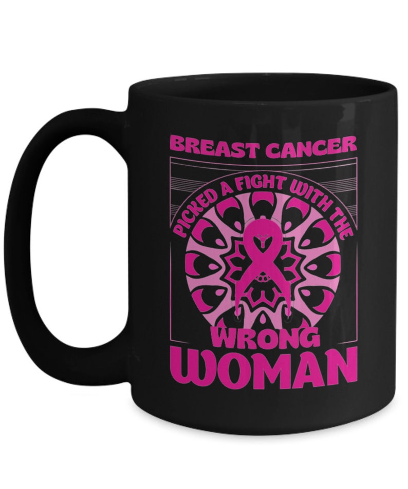 Large Breast Cancer Mug, Cancer Warrior, Cancer Survivor Gift, Breast Cancer Gifts for Women After Surgery, Breast Cancer Gifts image 4
