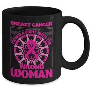 Large Breast Cancer Mug, Cancer Warrior, Cancer Survivor Gift, Breast Cancer Gifts for Women After Surgery, Breast Cancer Gifts image 3
