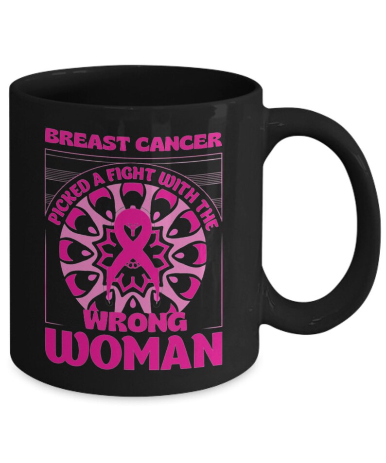 Large Breast Cancer Mug, Cancer Warrior, Cancer Survivor Gift, Breast Cancer Gifts for Women After Surgery, Breast Cancer Gifts image 3