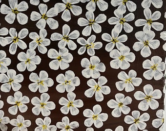 Flowers with Brown Background Acrylic Painting