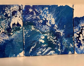 Blue Abstract Acrylic Painting