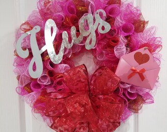 Buzsybs Wreath of Love Home décor holiday wall or door hanging gift for Valentines Day