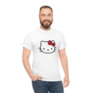Unisex Hello Kitty Logo T-Shirt, Cute Sanrio Tshirt, Kawaii Hello Kitty T Shirt image 4