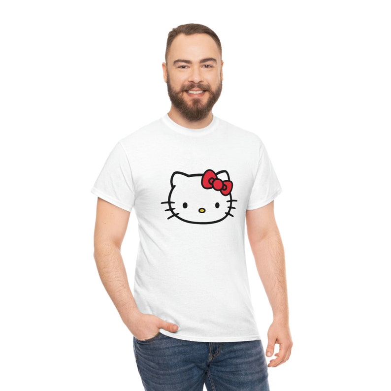 Unisex Hello Kitty Logo T-Shirt, Cute Sanrio Tshirt, Kawaii Hello Kitty T Shirt image 4