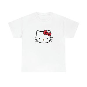 Unisex Hello Kitty Logo T-Shirt, Cute Sanrio Tshirt, Kawaii Hello Kitty T Shirt image 1