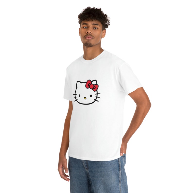 Unisex Hello Kitty Logo T-Shirt, Cute Sanrio Tshirt, Kawaii Hello Kitty T Shirt image 5