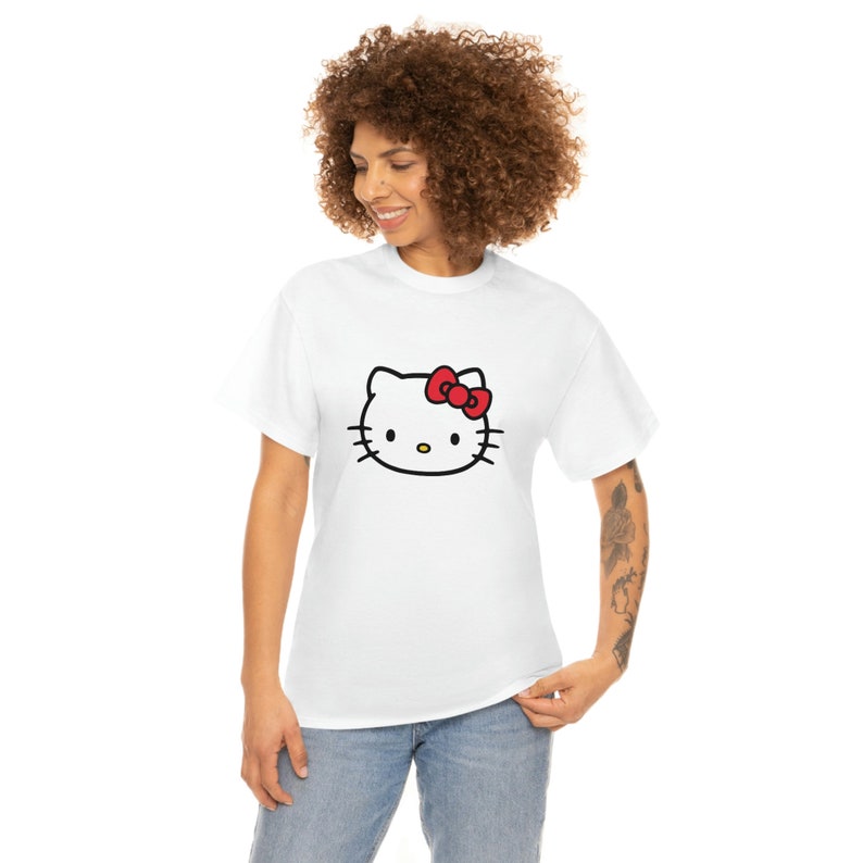 Unisex Hello Kitty Logo T-Shirt, Cute Sanrio Tshirt, Kawaii Hello Kitty T Shirt image 2