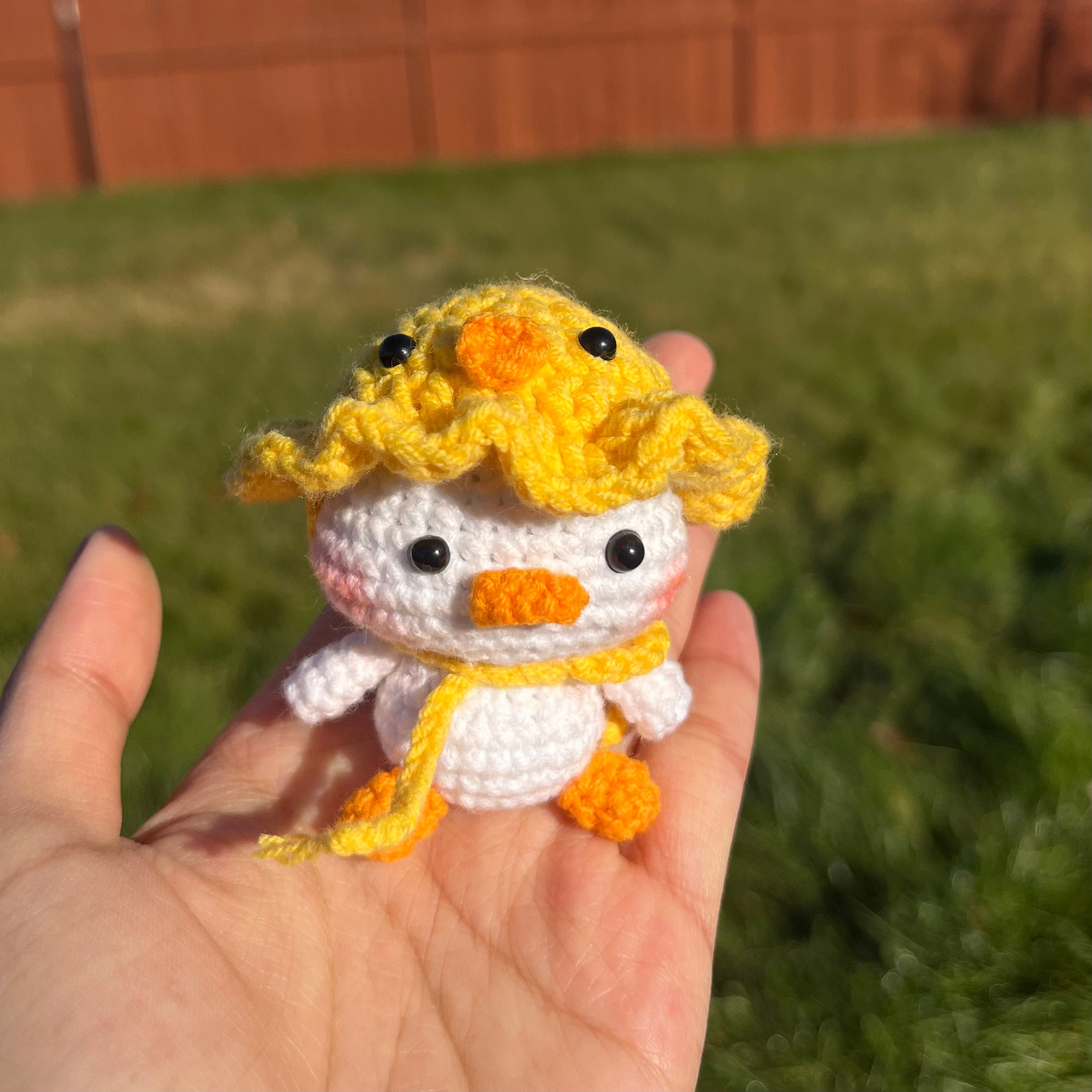 Mini Crochet Duck With Cute Yellow Duck Hat Cute Crochet Animals Gift