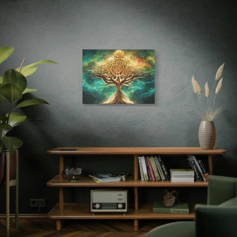 Yggdrasil Wall Art Norse Mythology Painting Yggdrasil Etsy