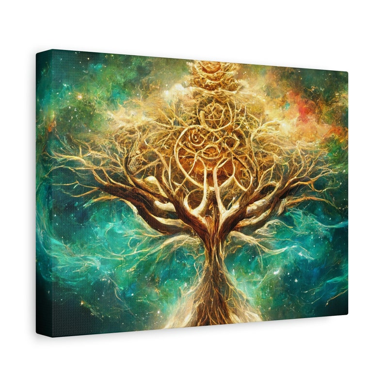 Yggdrasil Wall Art Norse Mythology Painting Yggdrasil Etsy