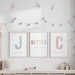 Arte de pared personalizado para hermanos, hermano y hermana, arte de arcoíris, póster personalizado para hermanos, los hermanos son los mejores amigos