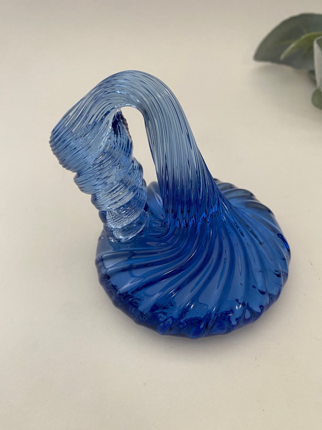 Blue Art Glass Pencil Holder & Paperweight Etsy