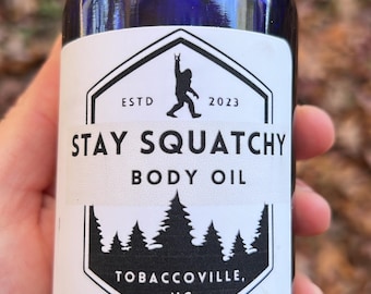 Moisturizing “Stay Squatchy” Body Oil | Natural Bug Repellent | Quick Absorbing Body Oil | Jojoba & Sweet Almond Oil