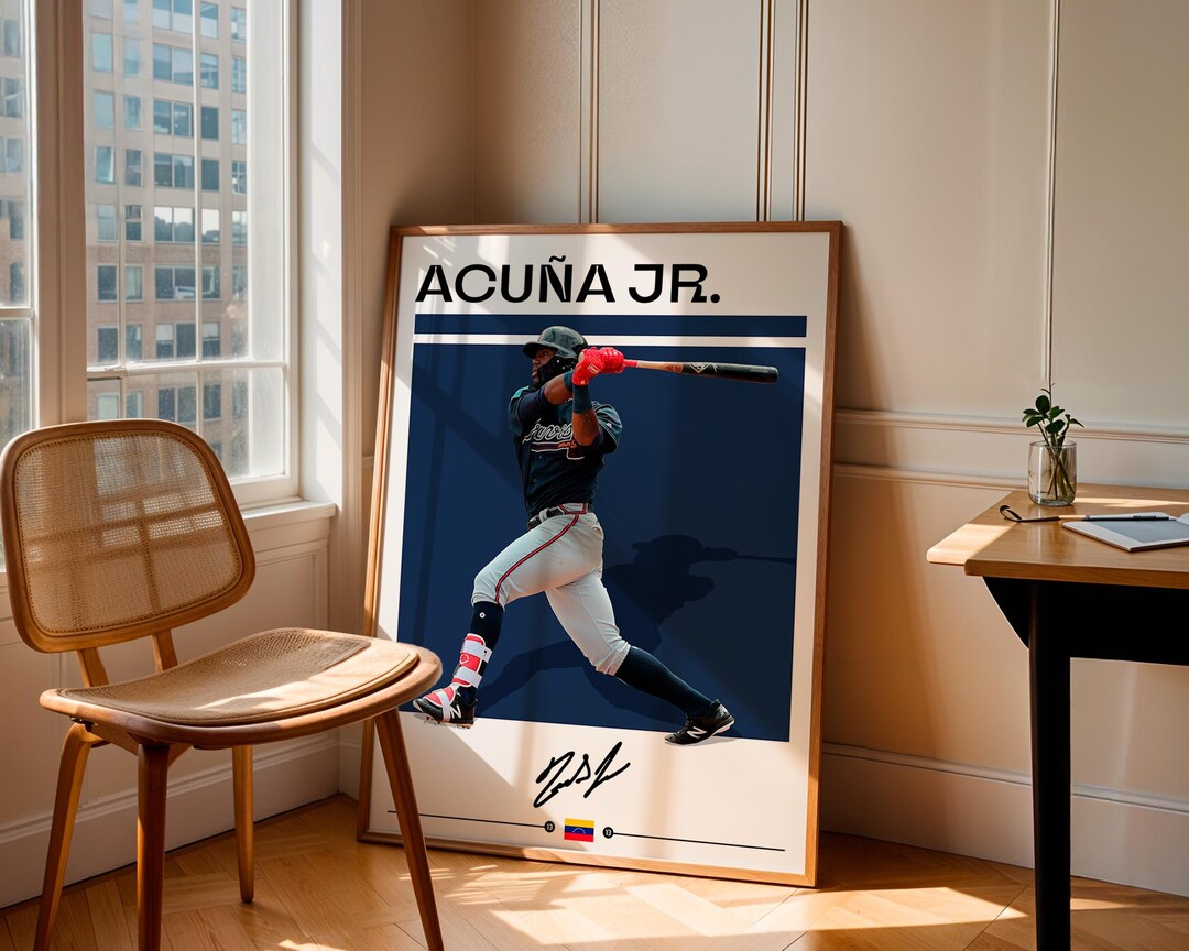 Ronald Acuña Jr Poster - MLB Baseball Wall Art Print, Atlanta Braves ...