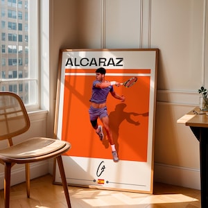 Carlos Alcaraz Poster - Tennis-Wandkunst, Sportdekor für Fans & Geschenk, lebendiger moderner Druck, inspirierende Athleten-Kunstwerk