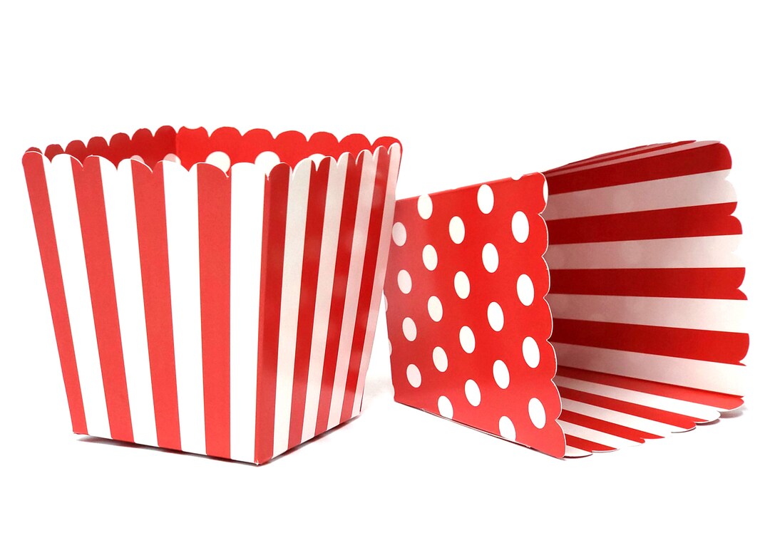 Red and White Party Favor Snack Boxes for Kids Birthday Parties, Baby