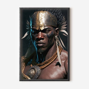 Ogun: The Orisha of Iron Art Print Afrikanische Kunst Yoruba Religion Krieger Santeria Voodoo Hoodoo Wicca Ooni Of Ife