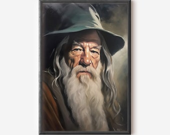 Humble Wizard Painting Art Print Digital Print Instant Download High Resolution Digital Download
