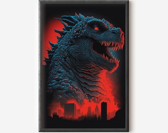 Japanese Monster Art Print Digital Print Instant Download High Resolution Digital Download