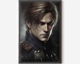 Leon S. Kennedy Art Print Digital Print Instant Download High Resolution Digital Download