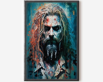 Rob Zombie Painting Art Print Digital Print Instant Download High Resolution Digital Download