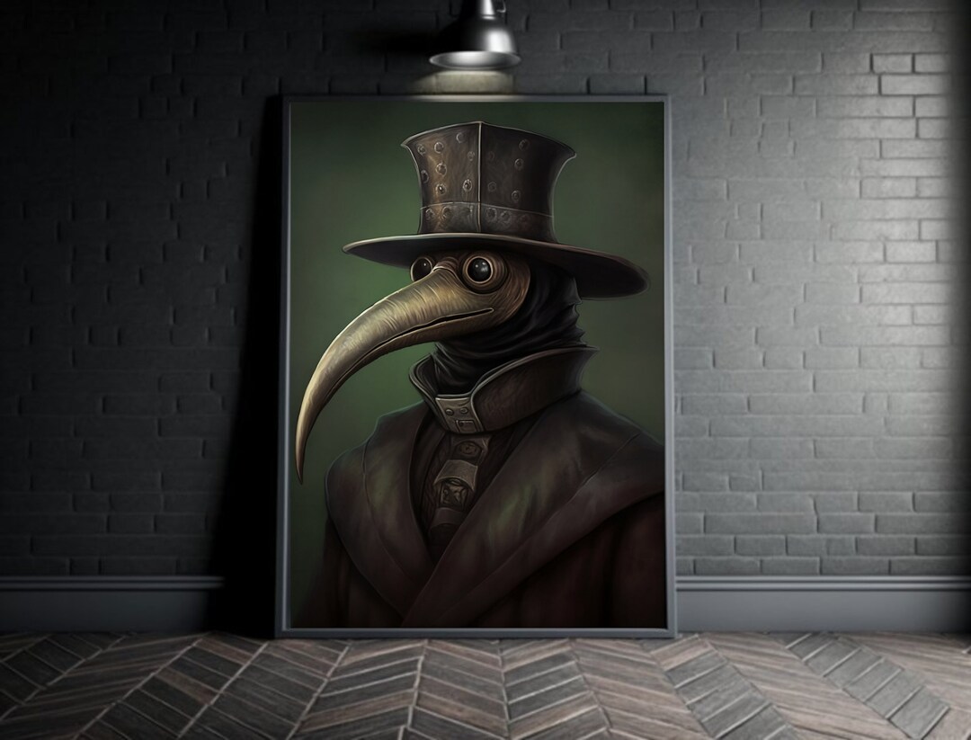 plague-doctor-oil-painting-art-print-etsy
