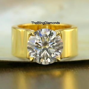 MOISSANITE ゴールドリング 18K RGP印刻 Certified 18k Gold Plated 18K Gold Plated Moissanite Diamond