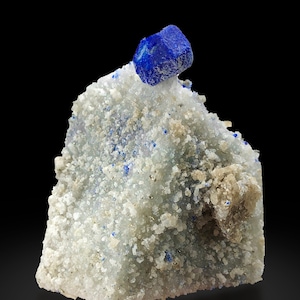 Natural Blue Color Lazurite Crystal with Matrix Combined Specimen from Badakshan Afghanistan, Lazurite Crystal Specimen