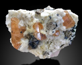 トパーズ標本、トパーズ結晶、スモーキークォーツ、白雲母、鉱物標本