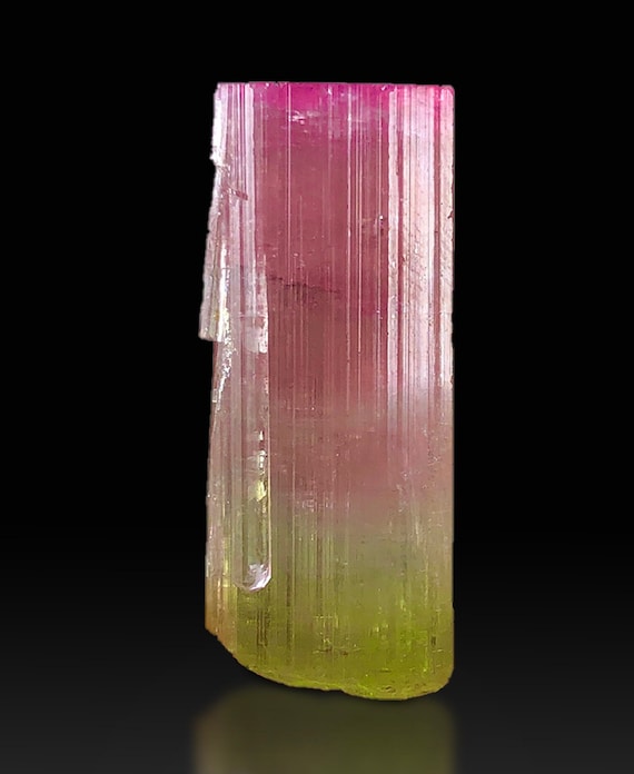Natural Terminated Bicolor Tourmaline Crystal, Tourmaline Specimen, Mineral Specimen, Tourmaline Crystal From Afghanistan, Diànqì shí