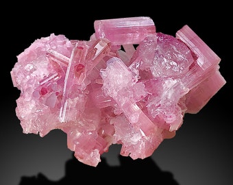 Pink Color Tourmaline Crystal Cluster Matrix Specimen From Afghanistan, Tourmaline Bunch