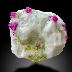 Natural Ruby on Matrix (Afghanistan), UV reactive ruby, natural red ruby, authentic ruby, corundum var ruby, mineral specimen, 228g