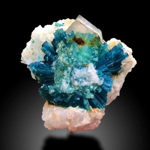 Indicolite Tourmaline Cluster with Quartz from Paprok Mine, Afghanistan - 976 cts, Indigo Color Tourmaline Specimen, Blue Color Tourmaline